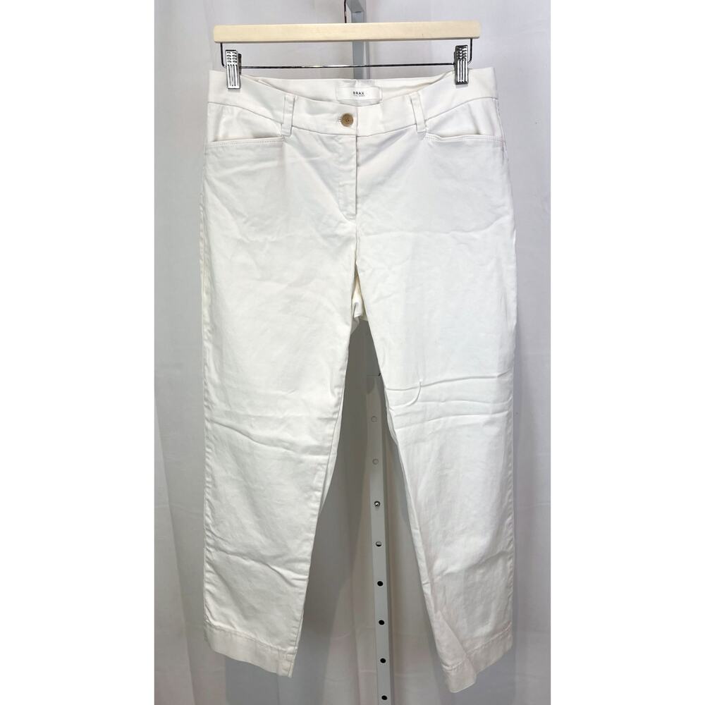 BRAX  Mens Size 31 / 32 Mara Ankle Pants Flat Front Chinos White